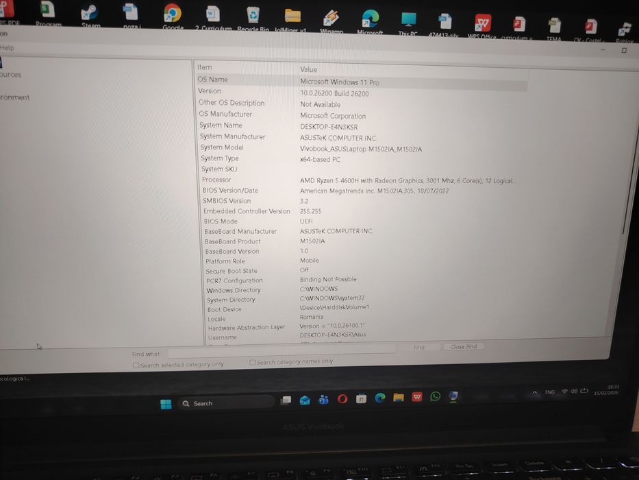 Laptop Asus Vivobook 15 (preț fix, mai multe detalii în descriere)