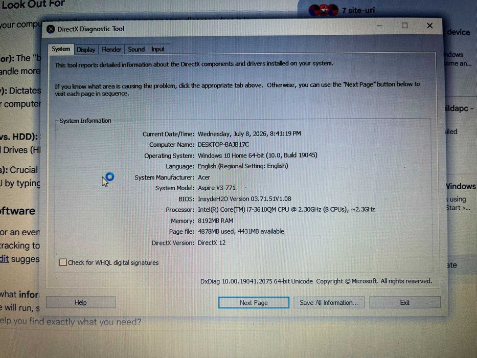 Laptop Acer Aspire Gaming