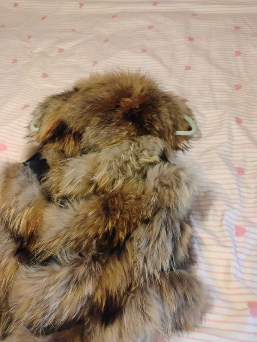 Елек от естествена кожа с лисица – дамски, размер L