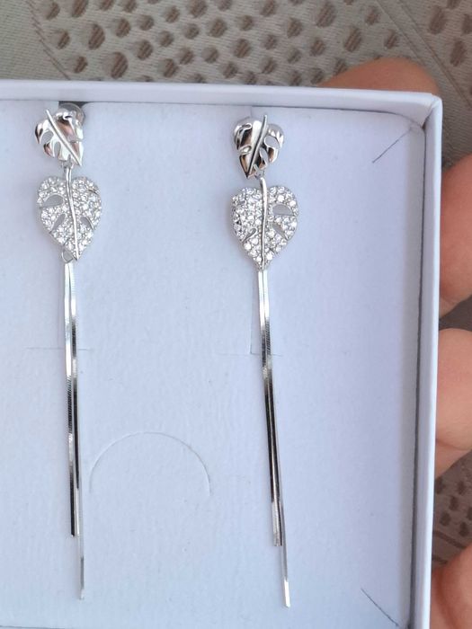 Сребърни висящи обици