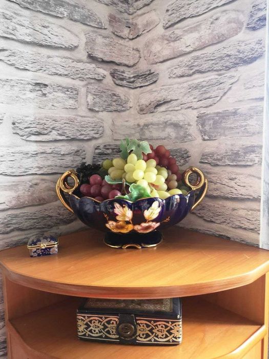 Ваза. Уникална, винтидж, порцелан Alcobaca Алкобаса -кобалт, син