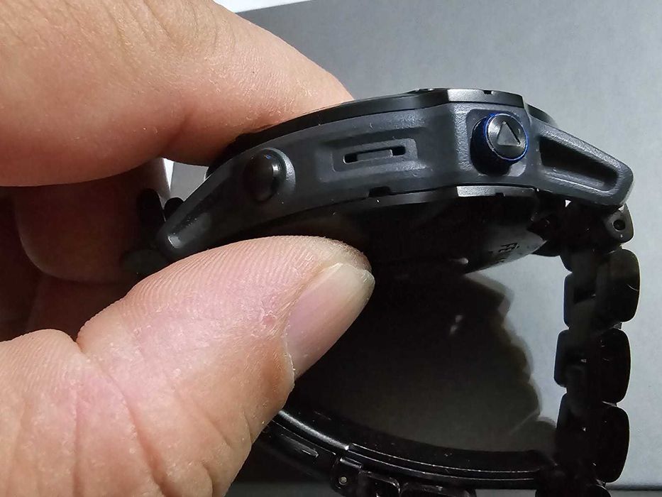 Ceas smart Garmin Fenix 6 PRO Solar Titanium carbon gray DLC, black