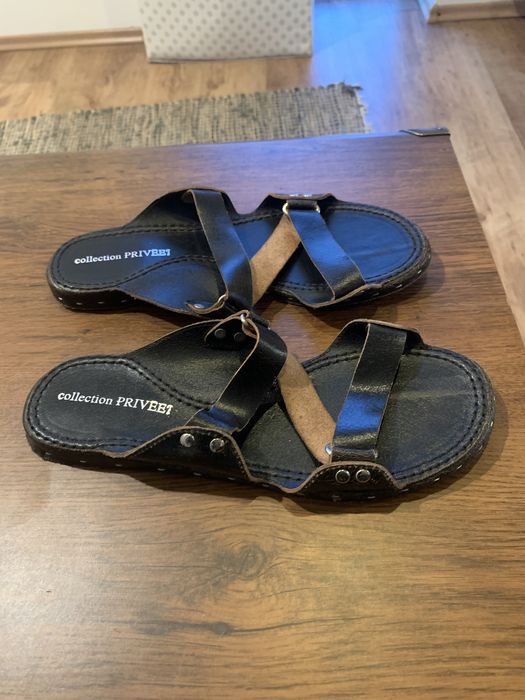 Sandale piele mas 39 maro inchis