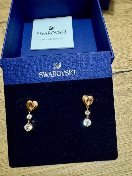 Обици Swarovski 18K розово злато