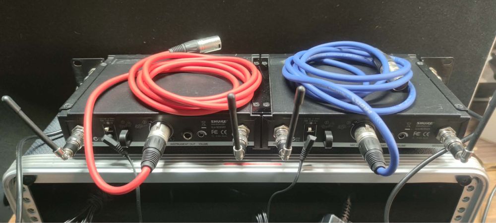 Микрофони- професионален сет 2х Shure SLX4/SLX2 SM58 (R5) в Кейс Proel