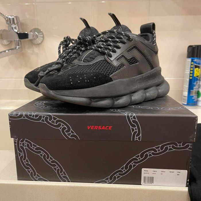 Tenisi Versace Chain Reaction Negri 36-46 - Full Box, Livrare Rapida