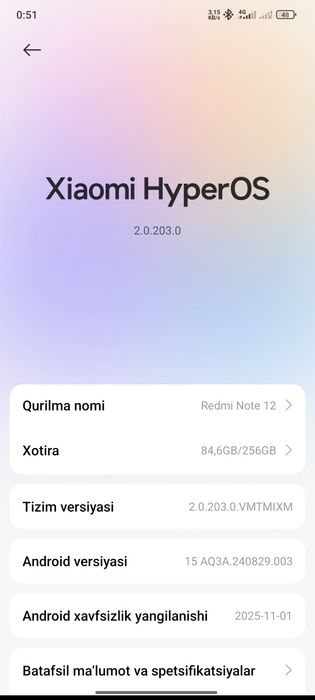 Redmi note 12  8+8/256