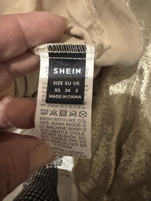 Cămașă SHEIN aurie metalizată, elegantă