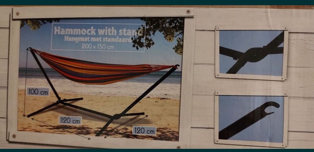 Suport hamac si hamac multicolor suport din metal