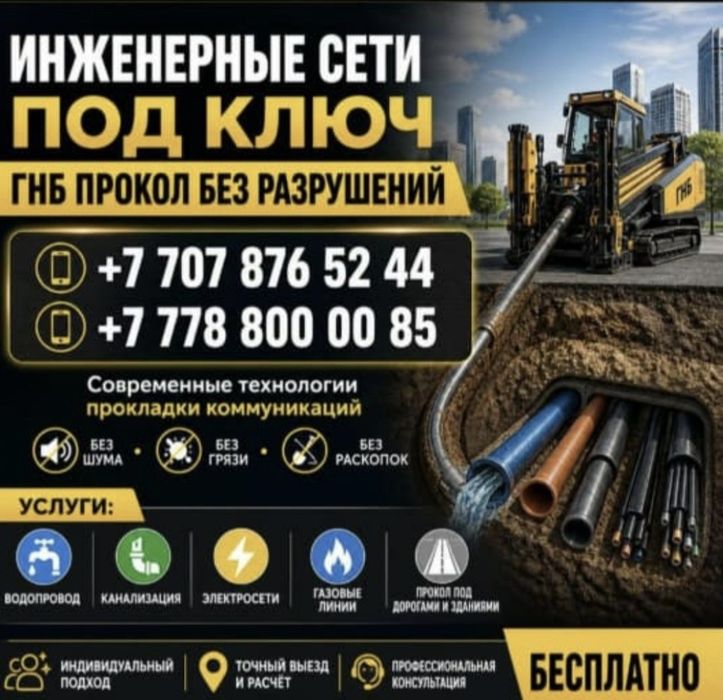 Гнб , прокол Водопровод канализация