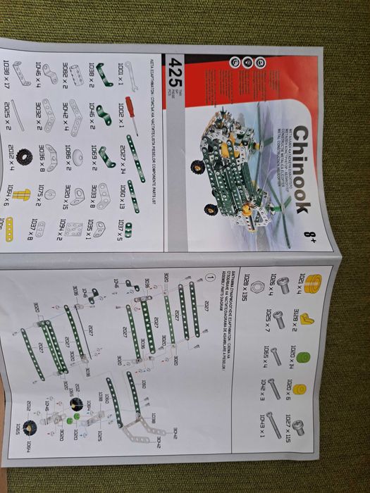 Set jucarie Chinook_constructie metalica elicopter_425 piese_8+