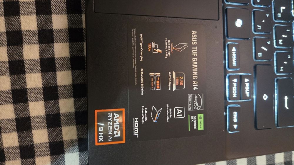 ASUS TUF Gaming A14 (Windows 11 / Ryzen AI 9 HX 370 / 36MB Cache / RTX 4060 / 16GB 7500MHz) – Гаранция към Ardes!