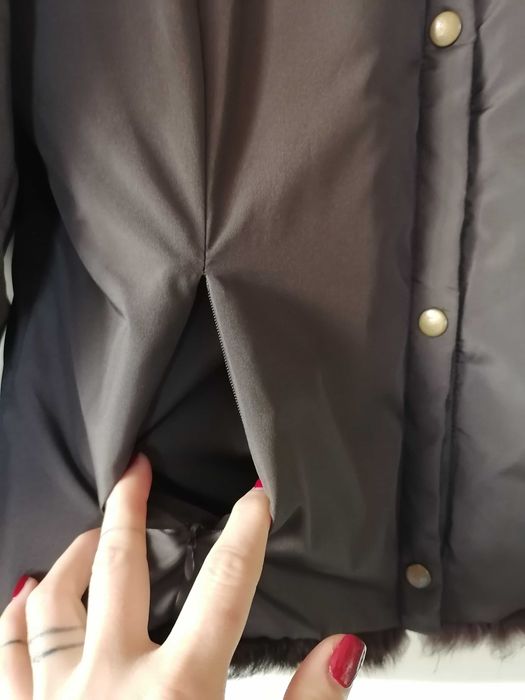 Късо зимно яке с две лица естествена кожа