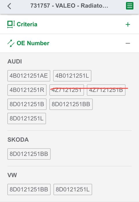 Чисто нов воден радиатор Valeo за Audi, VW, Skoda 1997-2005