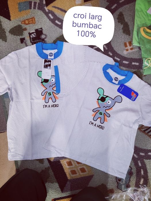 Lot tricouri 116-122, bumbac, noi cu etichetă