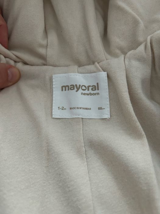 Combinezon Mayoral, bleu cu ursulet, 1-2luni