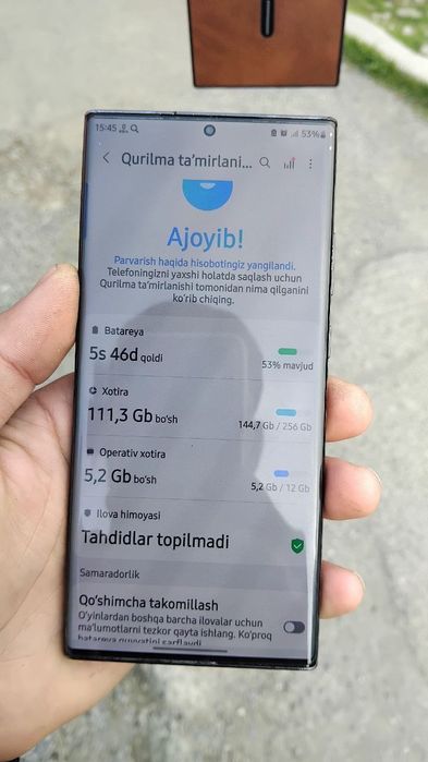Note 20 ultra 1 sim kareyski 12/256 tali