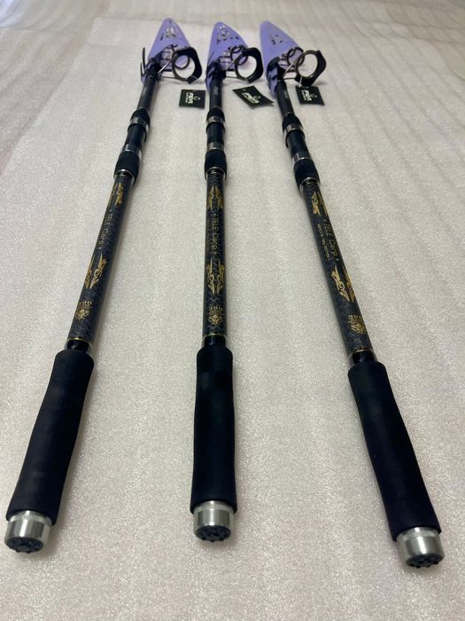 SET 3 Lansete Telescopice FL TELE CARP 3.90m 180G + 3 Mulinete AQ10000