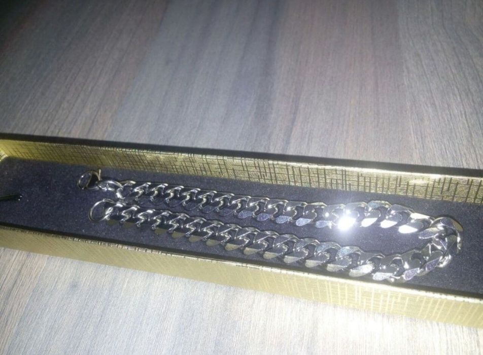 Мужской браслет из титановой кубинской стали,не темнеет