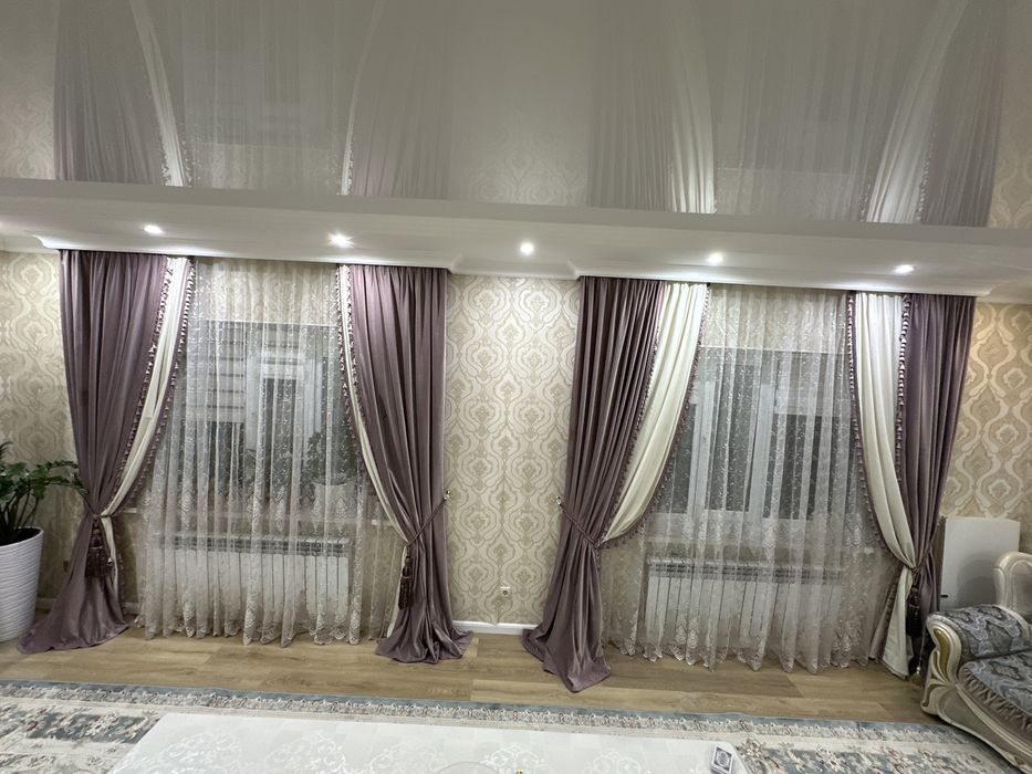Продам тюль с занавеской на 2 окна