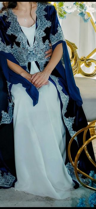 Рокля за къна Тъмно синя С корона