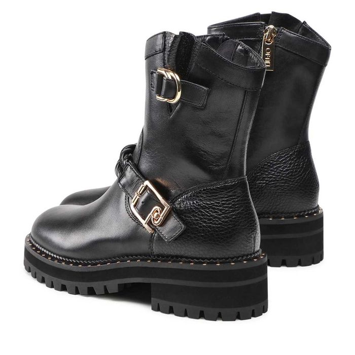 LIU JO № 37–38–39 – Дамски боти от ест кожа "BLACK & GOLD" нови кутия