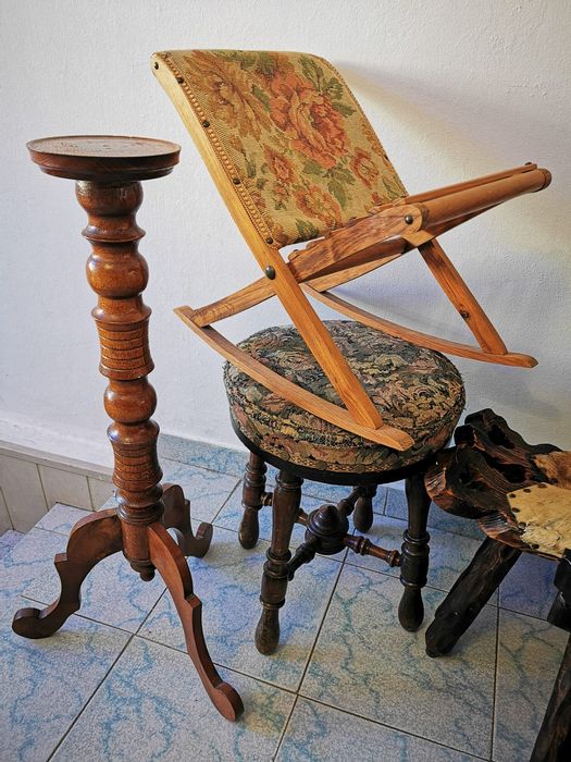 Vând scaune vintage lemn masiv și alte obiecte