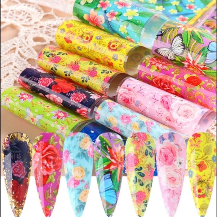 Для Маникюра. Галографическая фольга Стикеры для ногтей