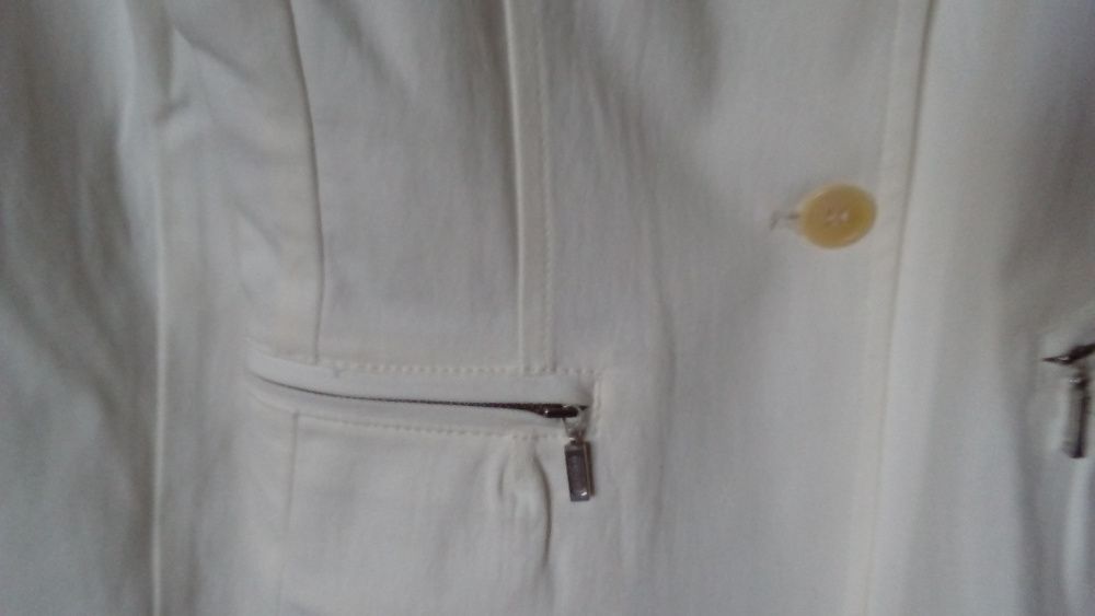 sacou Stefanel, alb, cambrat, nou, S