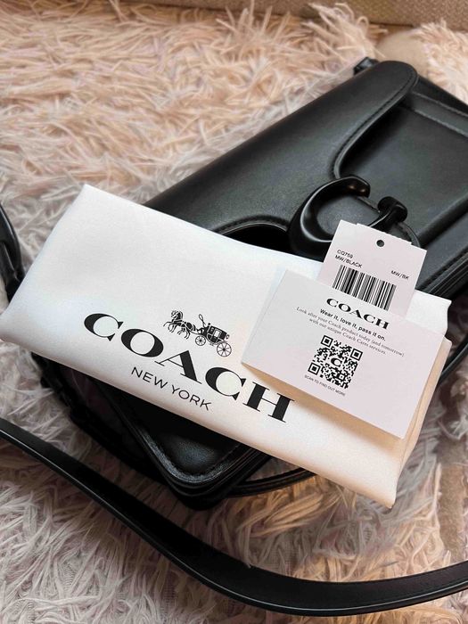 Дамска чанта от естествена кожа "Coach"