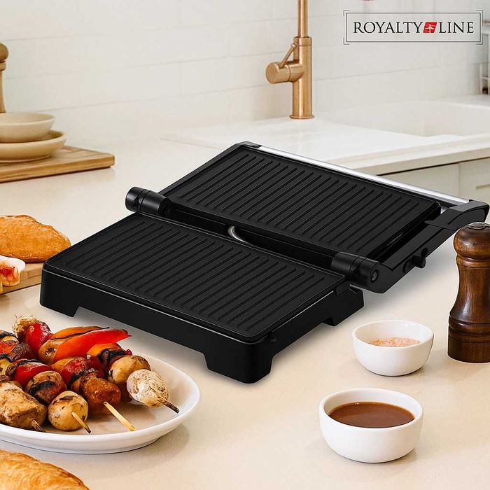 Тостер грил Royalty Line RL-PM1000 - Компактен грил и сандвич преса2в1