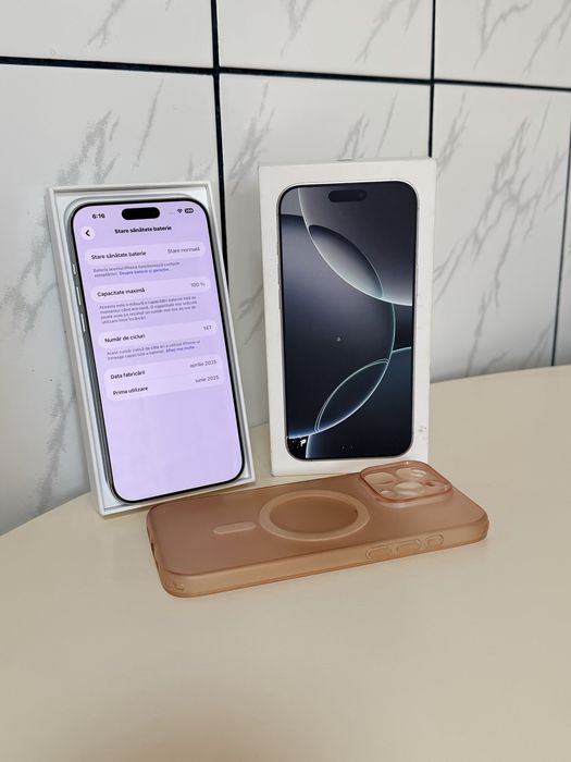 iPhone 16 Pro Max 256GB Ca Nou White Titanium ALB , 17 Pro