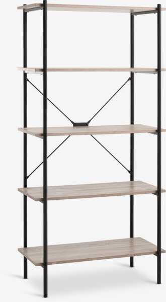 Етажерка 5 рафта цвят светъл дъб/черно