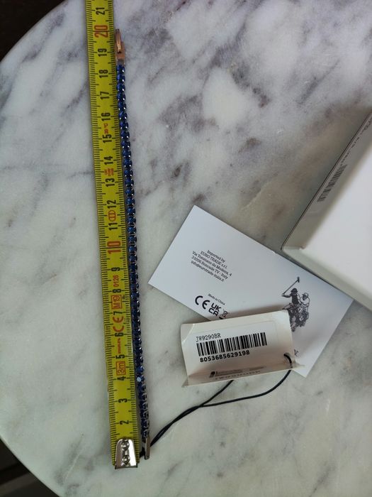 U.S. Polo Assn brățară unisex otel inoxidabil cu pietre albastre 20 cm lungime noua originala
