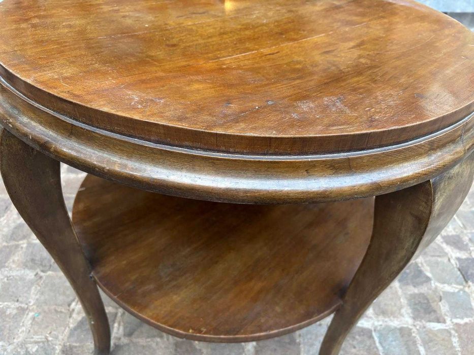 Masă rotundă lemn masiv, stil clasic, 75 cm