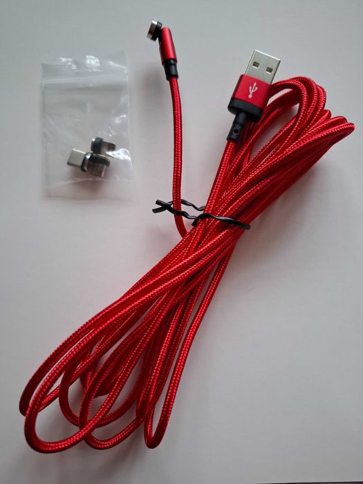 USB кабел за зареждане на телефон,магнитен светещ USB конектор,1 и 3м.