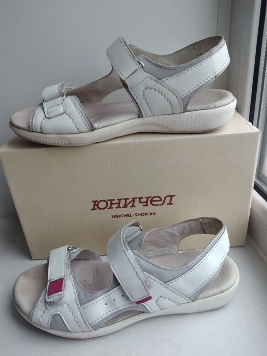 Сандалии девочковые "Юничел". 36 размер. кожа.