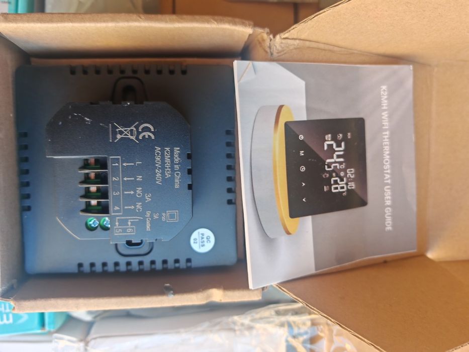 Интелигентен цифров термостат K2MRH3A,черен, LCD, тъч бутони