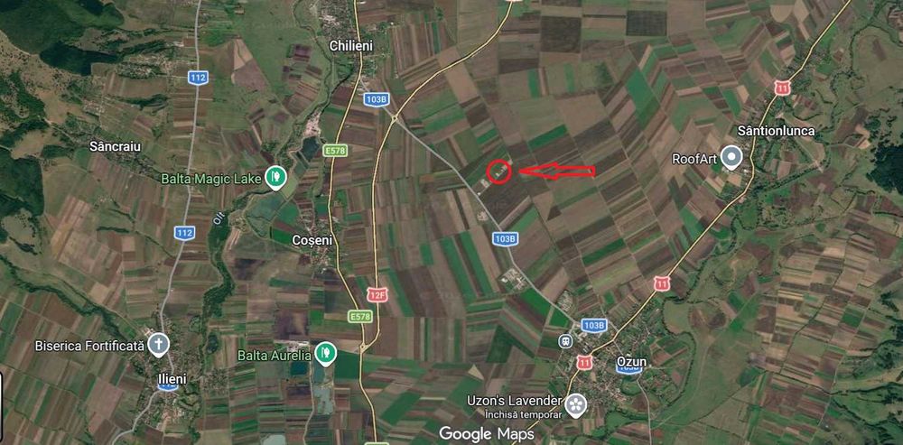Teren industrial intravilan 5000mp Sfantu Gheorghe/ Ozun