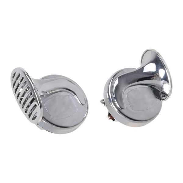 Set 2 claxoane auto Automax 12V cromate cu tonuri inalte si joase