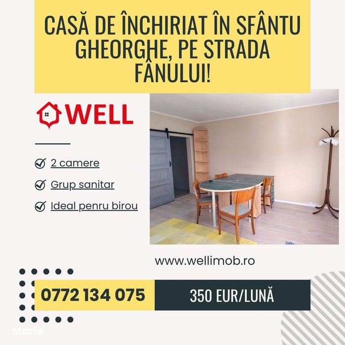 Casă de închiriat în Sfântu Gheorghe, pe strada Fânului!