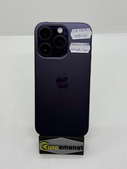 Telefon mobil Apple iPhone 14 Pro, 128GB, 5G, Deep Purple -A-