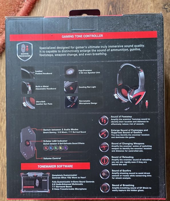 Casti pentru gaming, Bloody, G501, On-ear Cu microfon Negru, sigilate