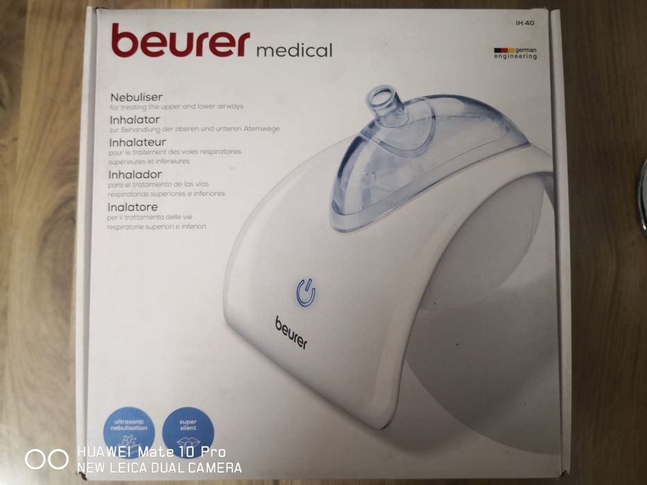 Aparat aerosoli cu ultrasunete BEURER IH40, 8 ml, alb-bleu