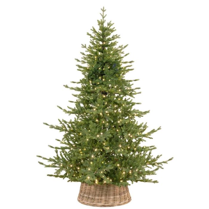 Brad artificial de Craciun Green Spruce cu LED 150 cm (suport lemn)