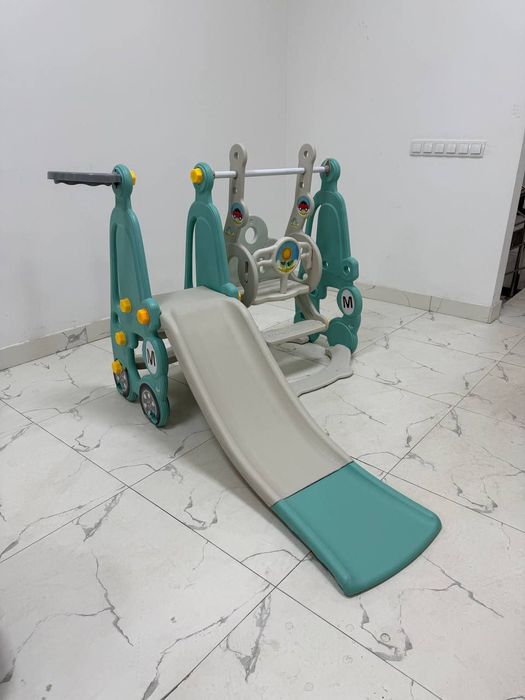 Plastik bolalar gorka + belanchak Пластиковая детская горка + качели