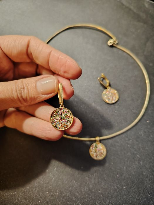 Комплект сребърни бижута с 18к позлата