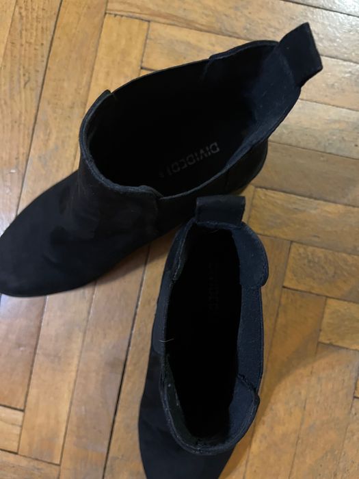 negre velur, DIVIDED, stil Chelsea, brand H&M