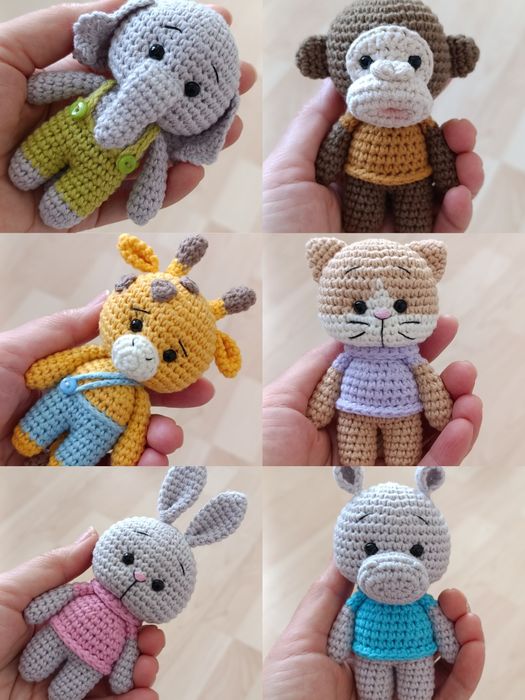 Карманные игрушки вязанные крючком hand  made