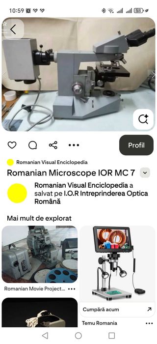 Piese microscop IOR București, probabil MC7, cap binocular + revolver obiective + modul optic